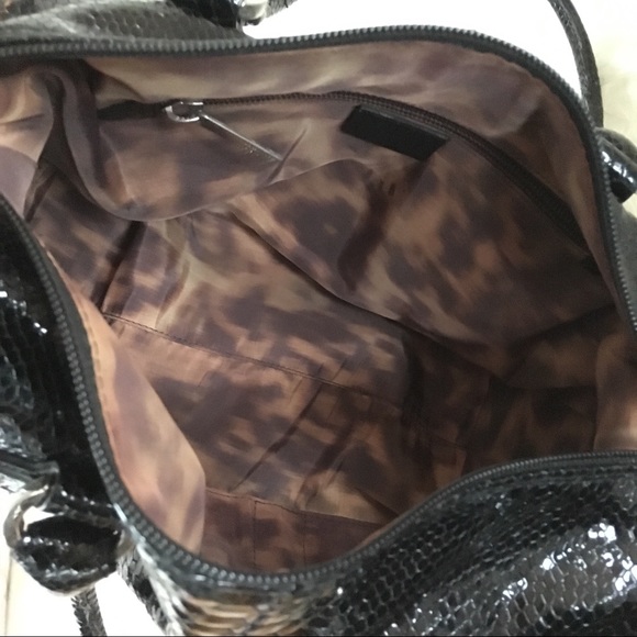 New Stuart Weitzman Snake Patent Leather Black Bag - Picture 7 of 7